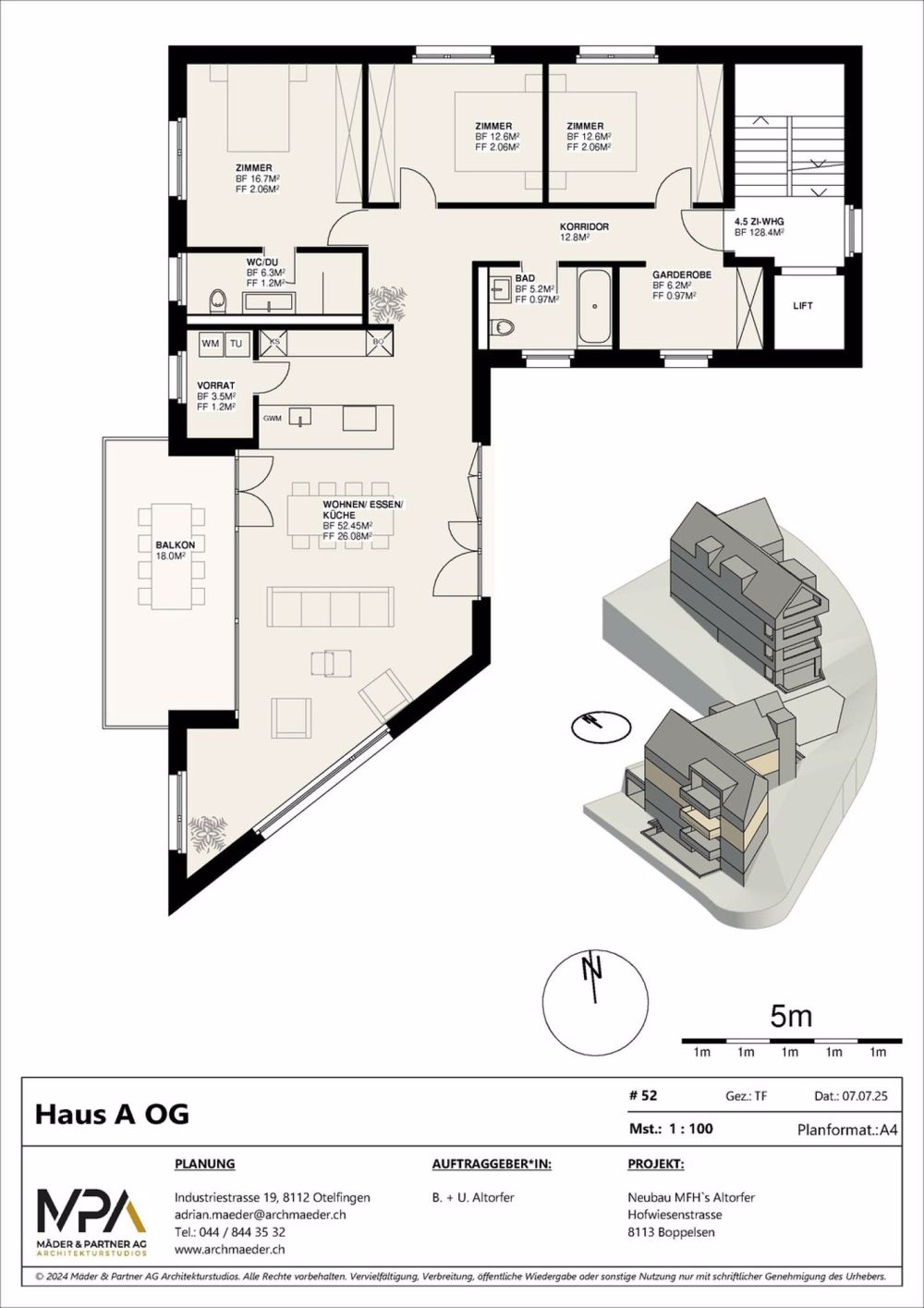 Erstvermietung Moderne 4,5-Zimmerwohnung an ruhiger und sonniger Lage - Plan WG