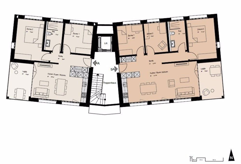 Hochwertige Neubau-Wohnungen im Herzen von Koppigen - Zur Miete! - Grundriss 1.OG