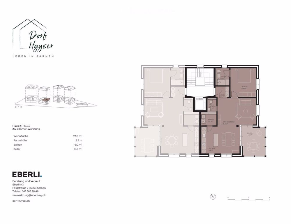 Moderne 2.5-Zimmer-Wohnung im Zentrum von Sarnen - Bild 4