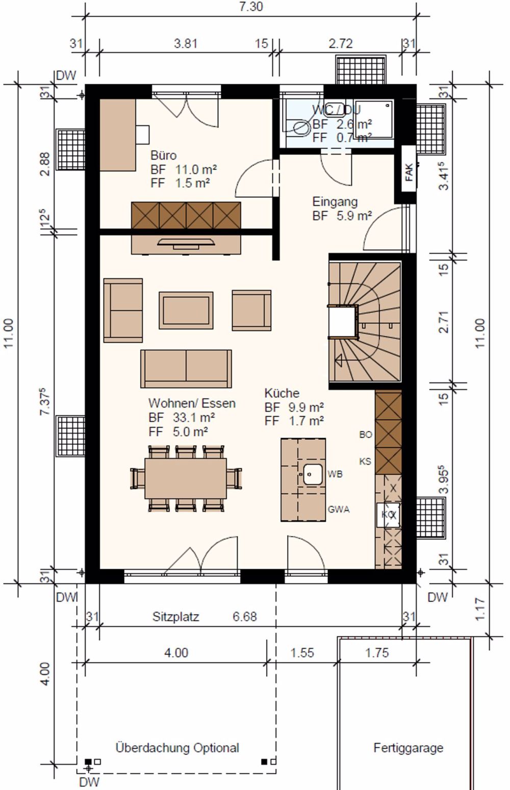 Neubau 8 Einfamilienhäuser in Auenstein - Wohnen an der Aare (EFH 1 + EFH 6 + EFH 8 reserviert) - Bild 13