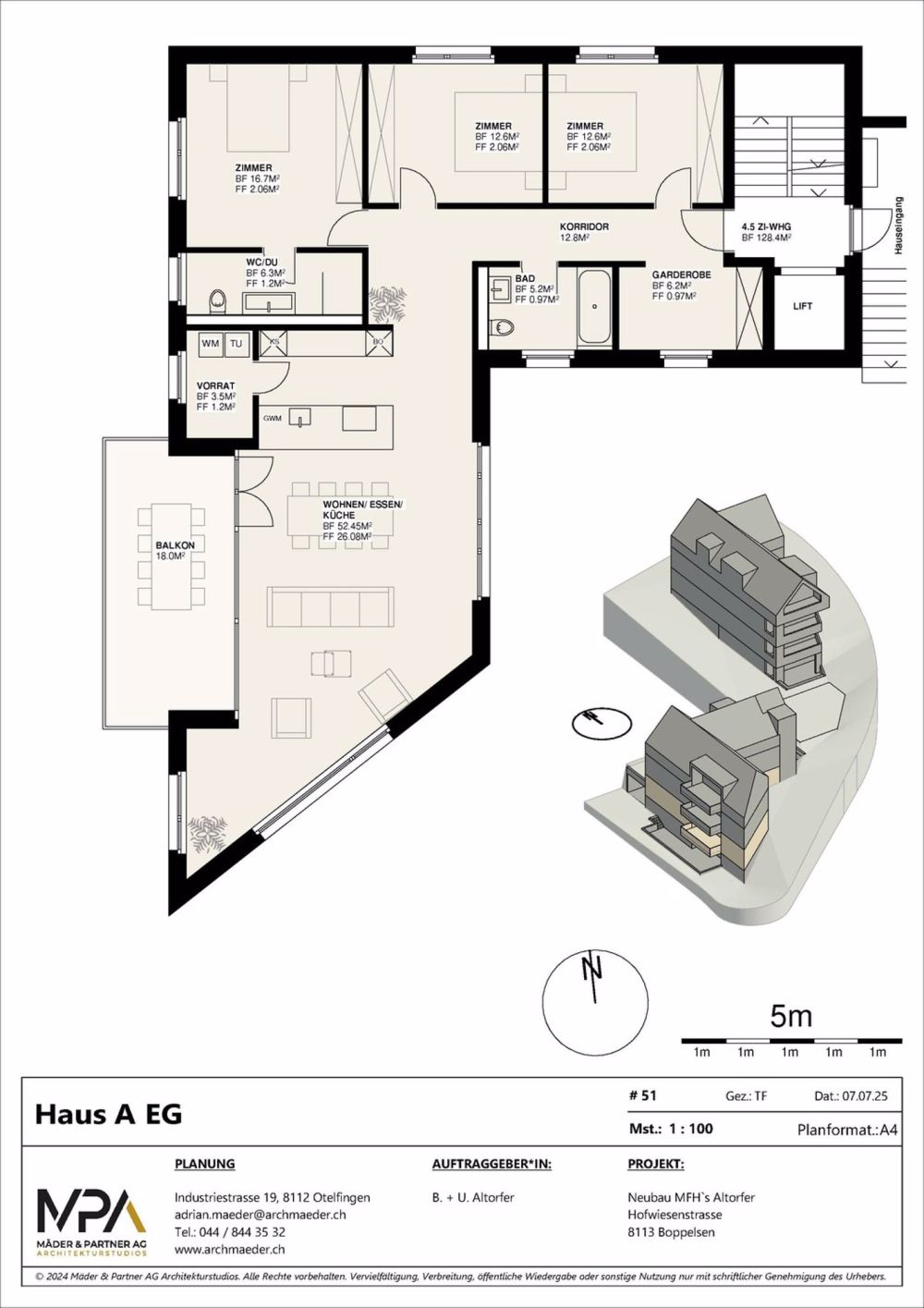 Erstvermietung Moderne 4,5-Zimmerwohnung an ruhiger und sonniger Lage - Plan WG
