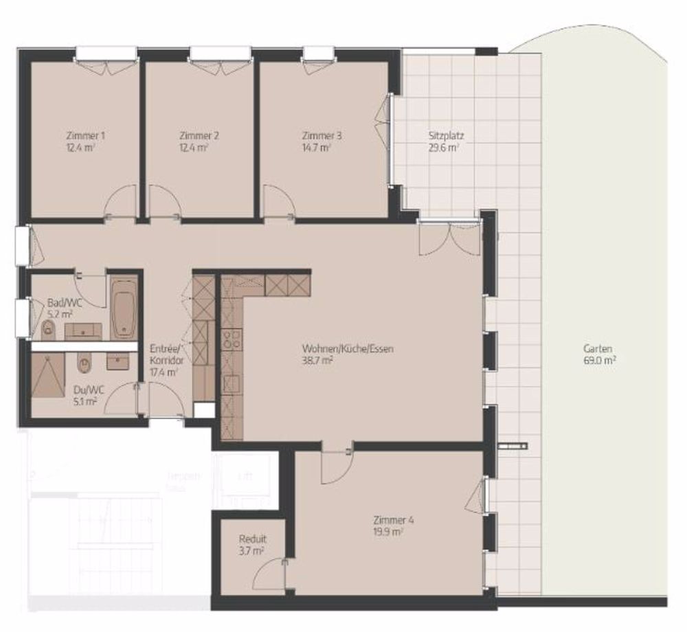 Erstbezug - 5.5-Zimmer-Wohnung mit eigenem Garten - Bild 3