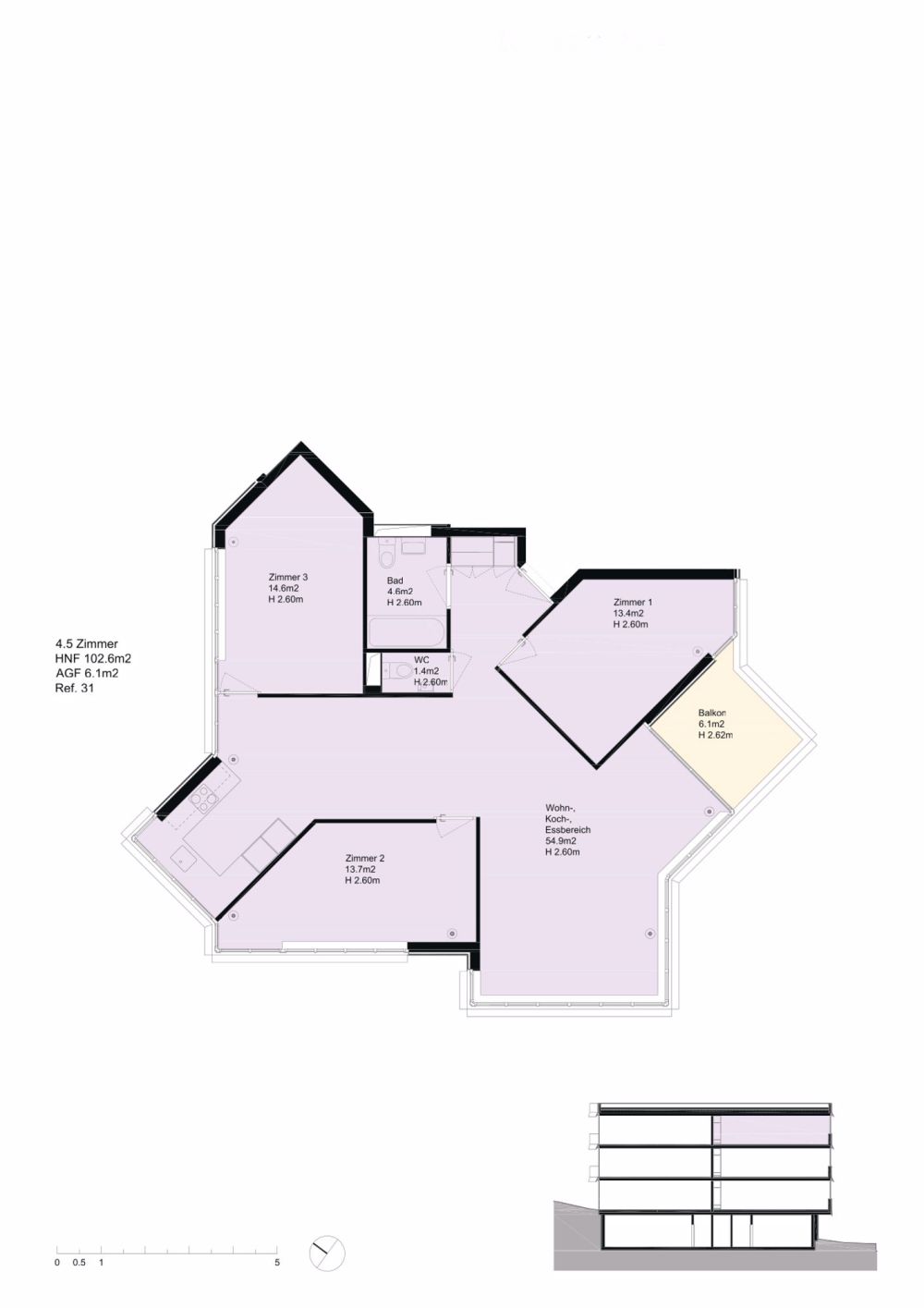 Erstvermietung / Moderne 4.5-Zimmer-Wohnung im Neubau an begehrter Lage in Hottingen - Bild 4