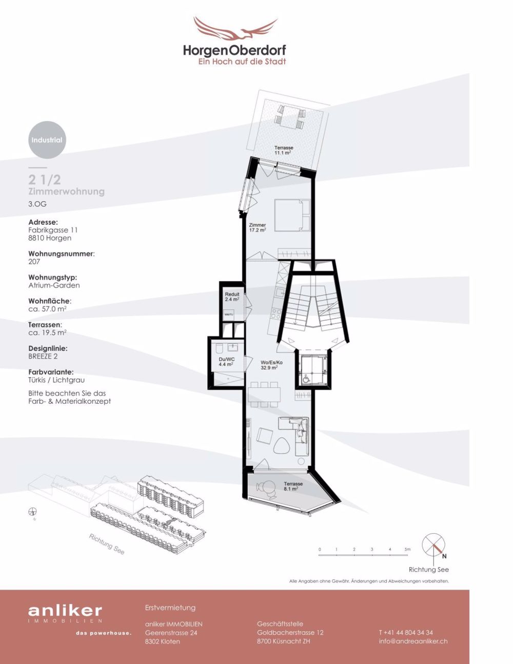 Moderne Neubau-Wohnung in Horgen-Oberdorf mit Sitzplatz - Grundriss
