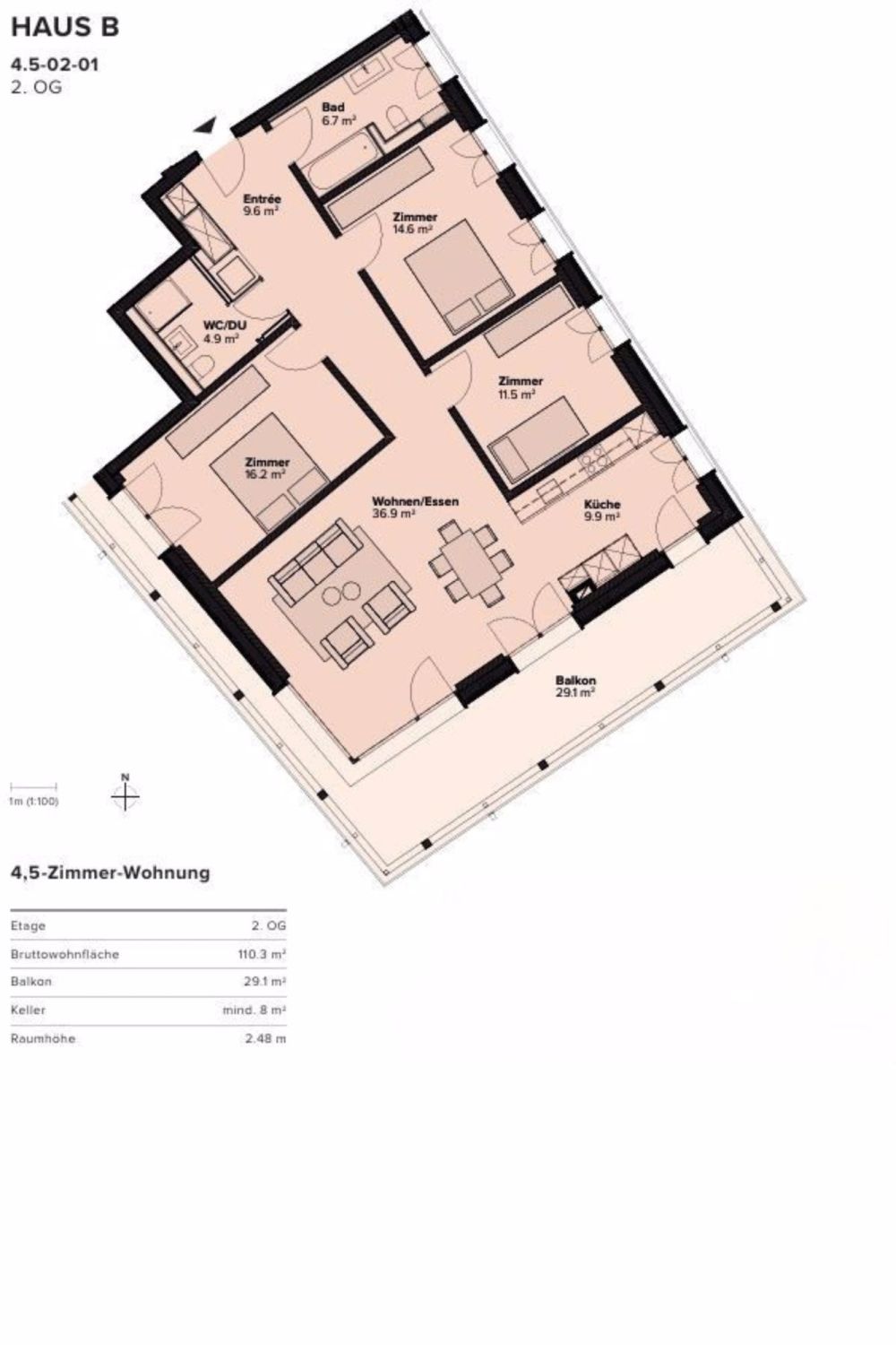 4½ ZI-WOHNUNG IN THALWIL (ZH), MÖBLIERT, TEMPORÄR - Bild 10