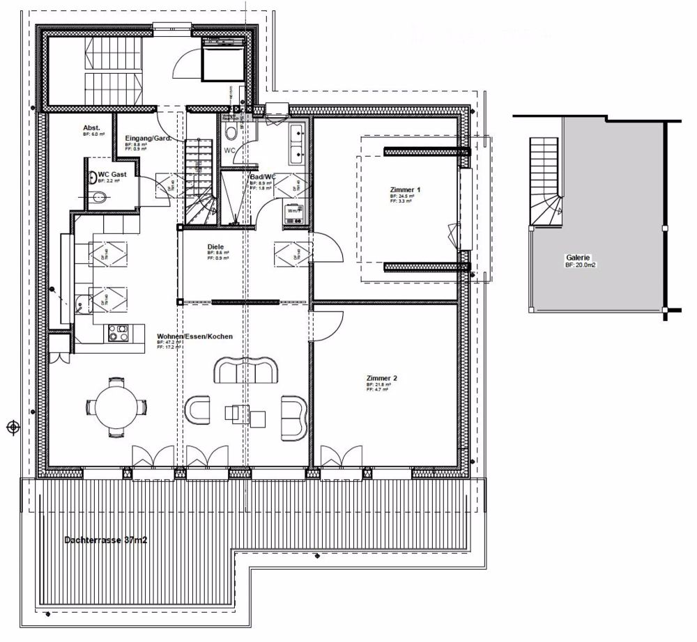 Einmalige, grosszügige 3.5 Zimmer-Dachwohnung mit Terrasse in 2-Familienhaus direkt am Zürichsee - Bild 7