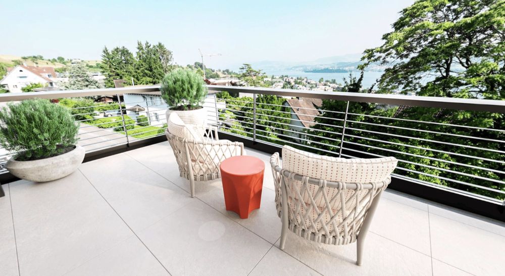 Exklusiver Erstbezug - Neubauwohnungen in Feldmeilen mit Seesicht - Terrasse Richtung Rapperswil