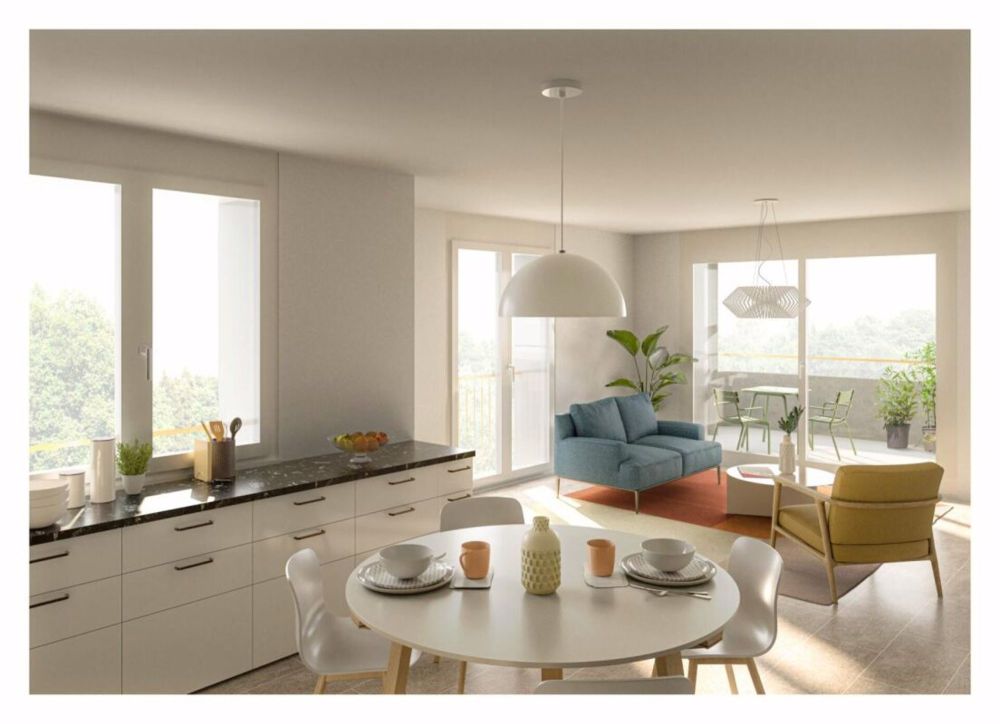 Prairie 2 - 5.5-Zimmer-Wohnung im 3. Stock - Cuisine-séjour type