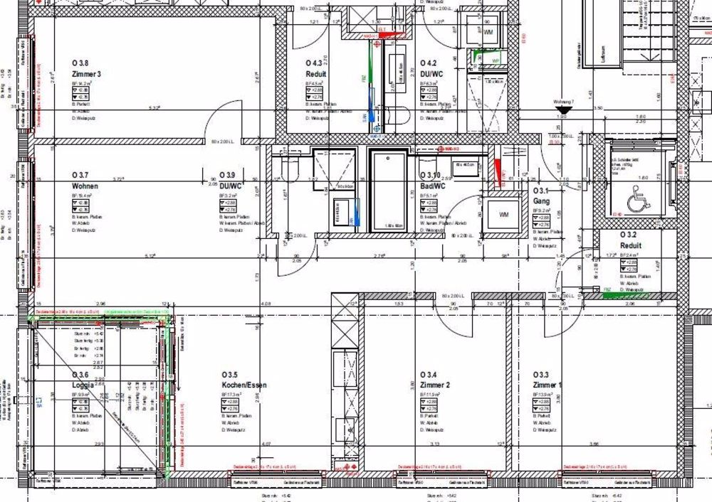 Neubau - 4.5 Zimmer-Wohnungen "am Bach - Grundriss - 4.5 O3 1. OG