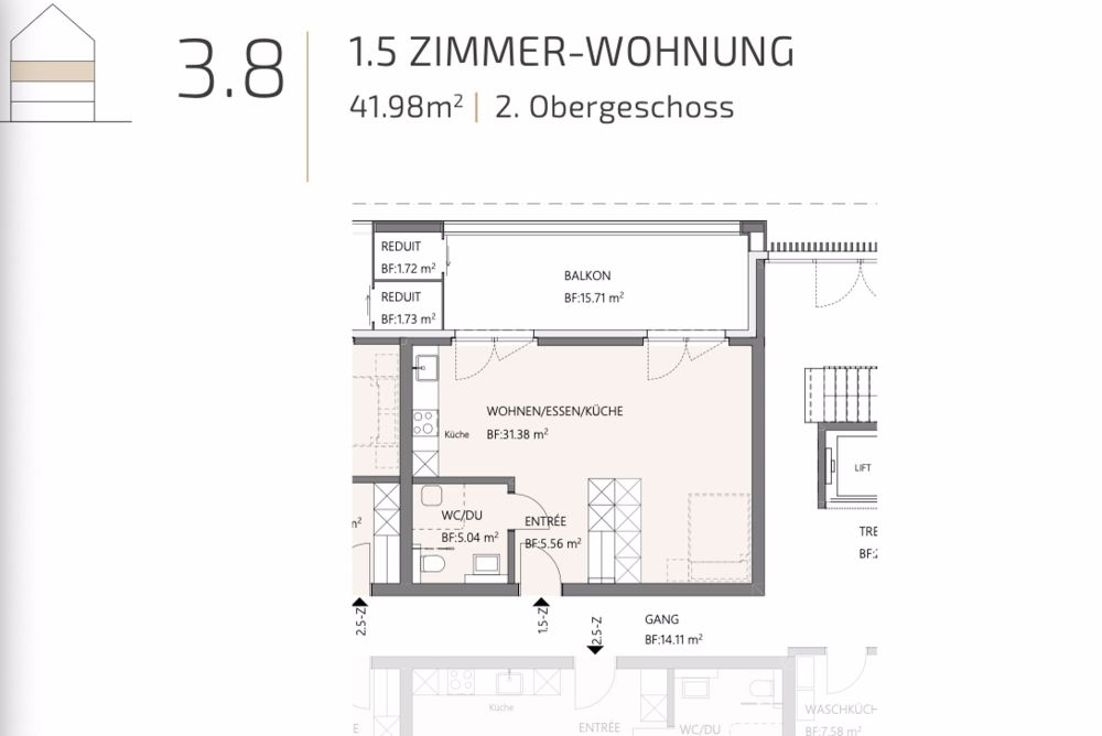 1.5 Z-Wohnung | überdachter Balkon | Generationenpark mit Servicedienstleistung - Bild 7