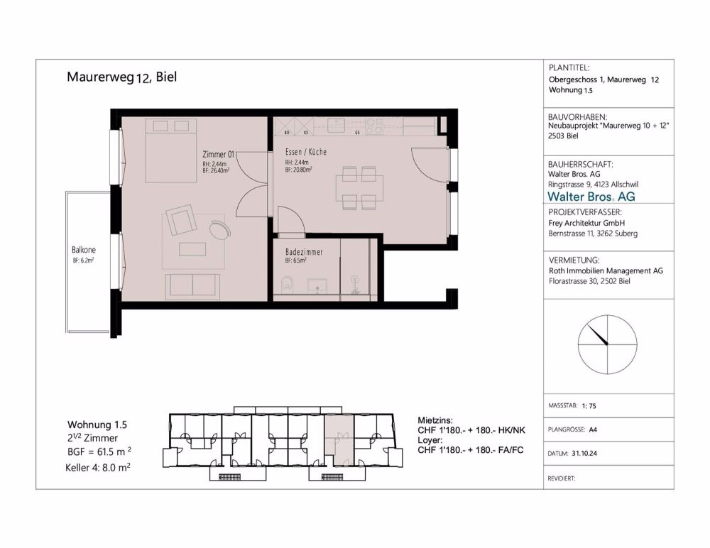 Erstvermietung – Neubauprojekt Loft-Wohnungen, 61.5m2 BGF - Bild 12