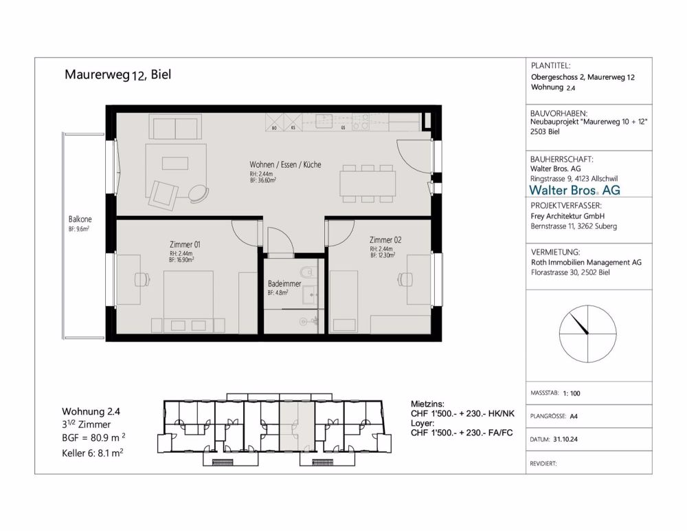 Erstvermietung – Neubauprojekt 3.5-Zimmer-Wohnungen ab 80.5m2 BGF - Bild 11