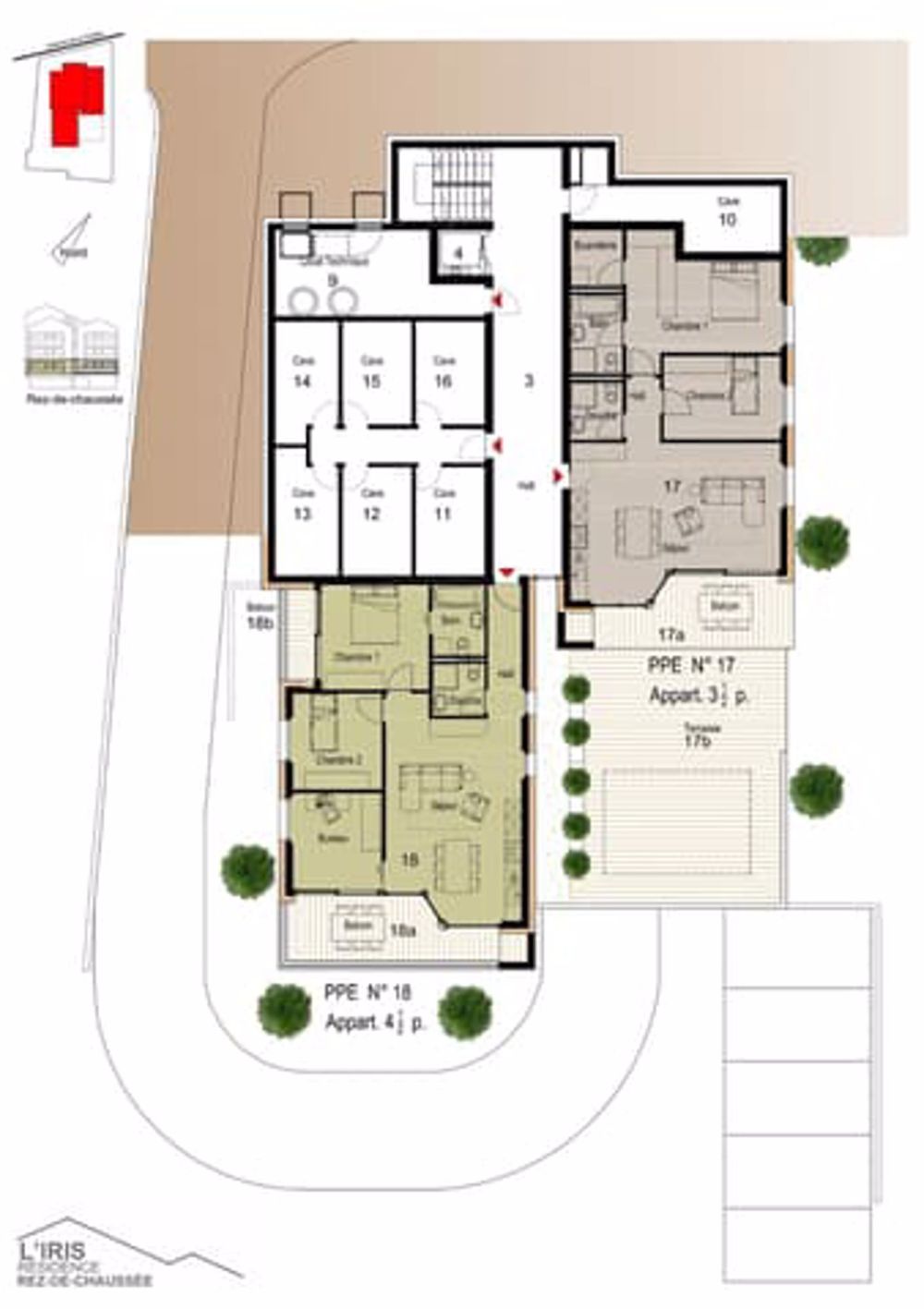 Nouvelle résidence "L'Iris" de 11 appartements - Rez