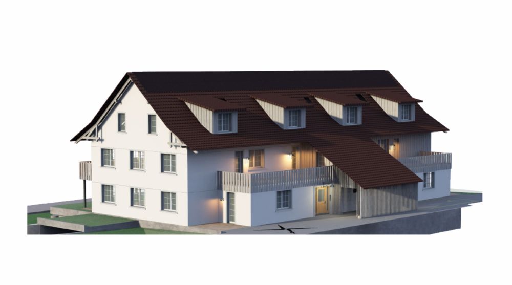 NEUBAU: 2.5 Zimmer-Wohnung im Erdgeschoss - Visualisierung Aussenansicht Nordost