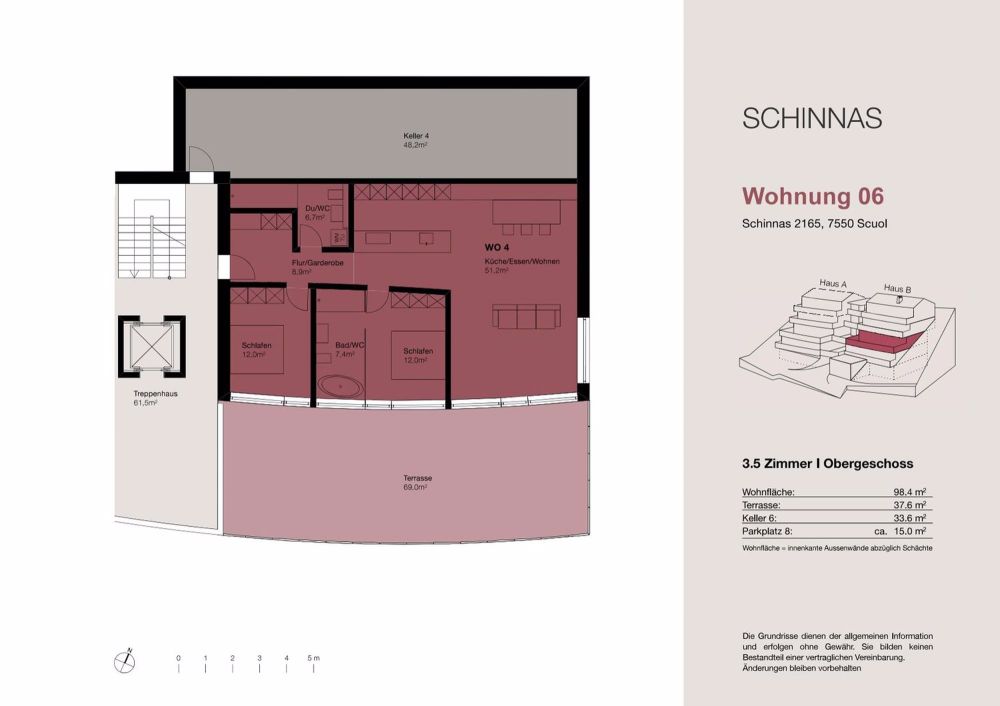 3.5-Zimmer und 4.5-Zimmer Terrassenwohnung in Schinnas, Scuol - Bild 12