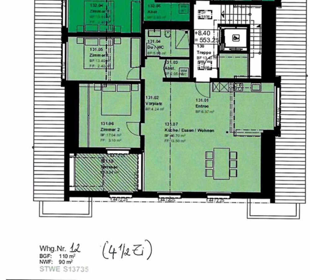 Erstbezug 4.5-Zimmer Neubauwohnung im Dachgeschoss WHG12 - 13