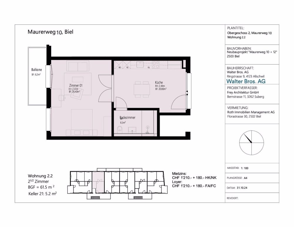 Erstvermietung – Neubauprojekt Loft-Wohnungen, 61.5m2 BGF - Bild 13