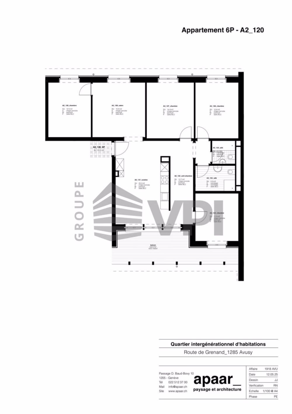 Wohnung 6.5 Zimmer im Erdgeschoss (Einheit N°A2-120 Bat.A) - Bild 1