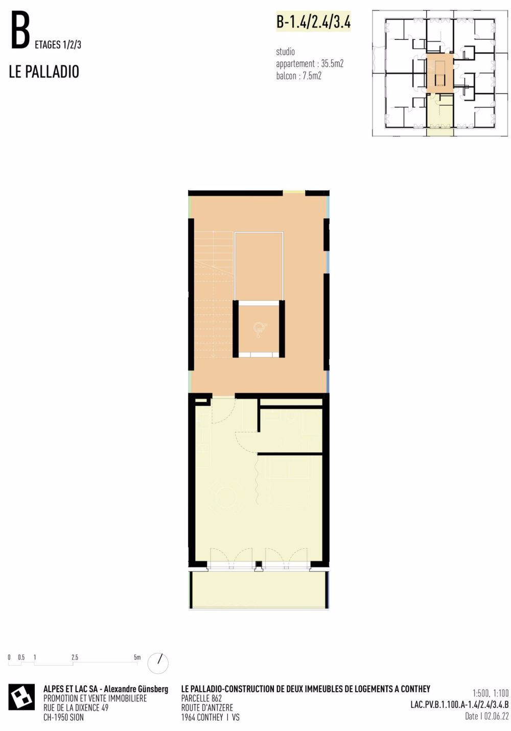 Moderne 1,5-Zimmer-Studio mit Balkon in Conthey - Bild 4