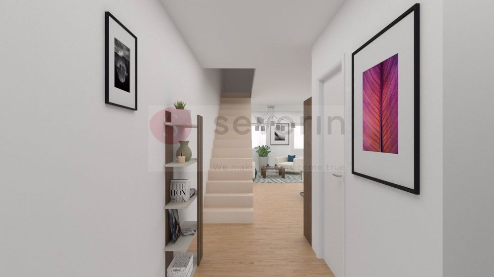 LANDHAUSIDYLLE RÜDLINGEN: 5 WOHNUNGEN 3.5/4.5 ZIMMER INKL TGPP. - FLUR MIT TREPPE ZUMM DG