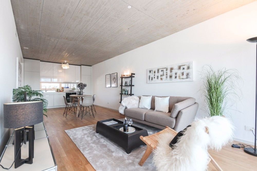 Erstbezug: Moderne 2.5-Zimmer Wohnung mit Balkon - Beispiel Wohnbereich