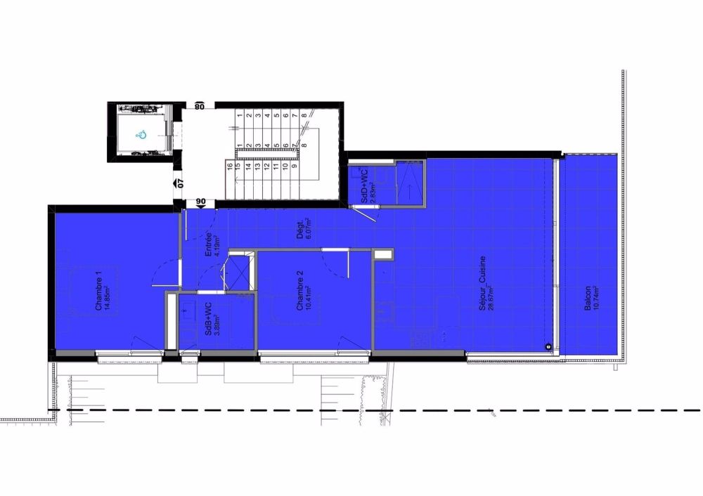 Appartement NEUF - 3 pièces au 1er étage (Lot A06, plan en bleu) - Bild 3