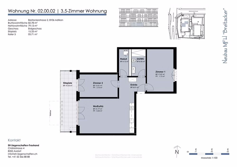 Erstbezug: 3.5-Zimmer-Gartenwohnung in zentraler Lage von Adlikon - Bild 3