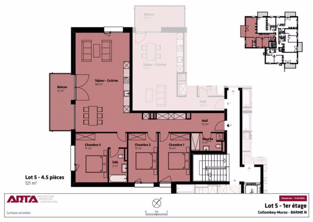 07567 - Appartement 4.5 pièces - Ch. de la Barme 7 - Collombey - Plan