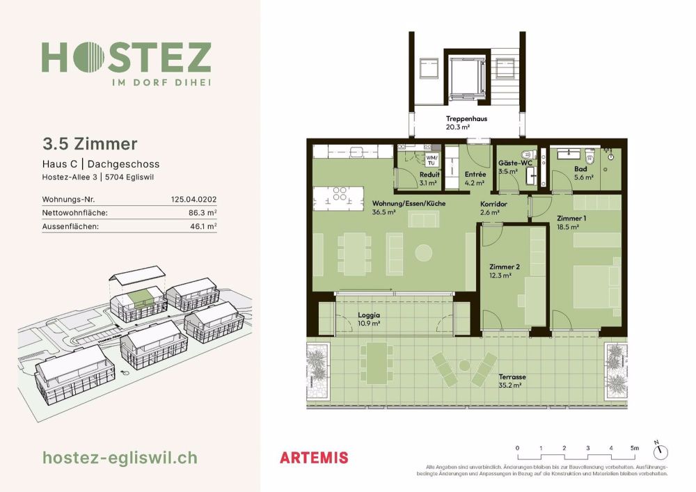 3 ½ Zimmer-Dachwohnung in Egliswil mieten - Bild 4