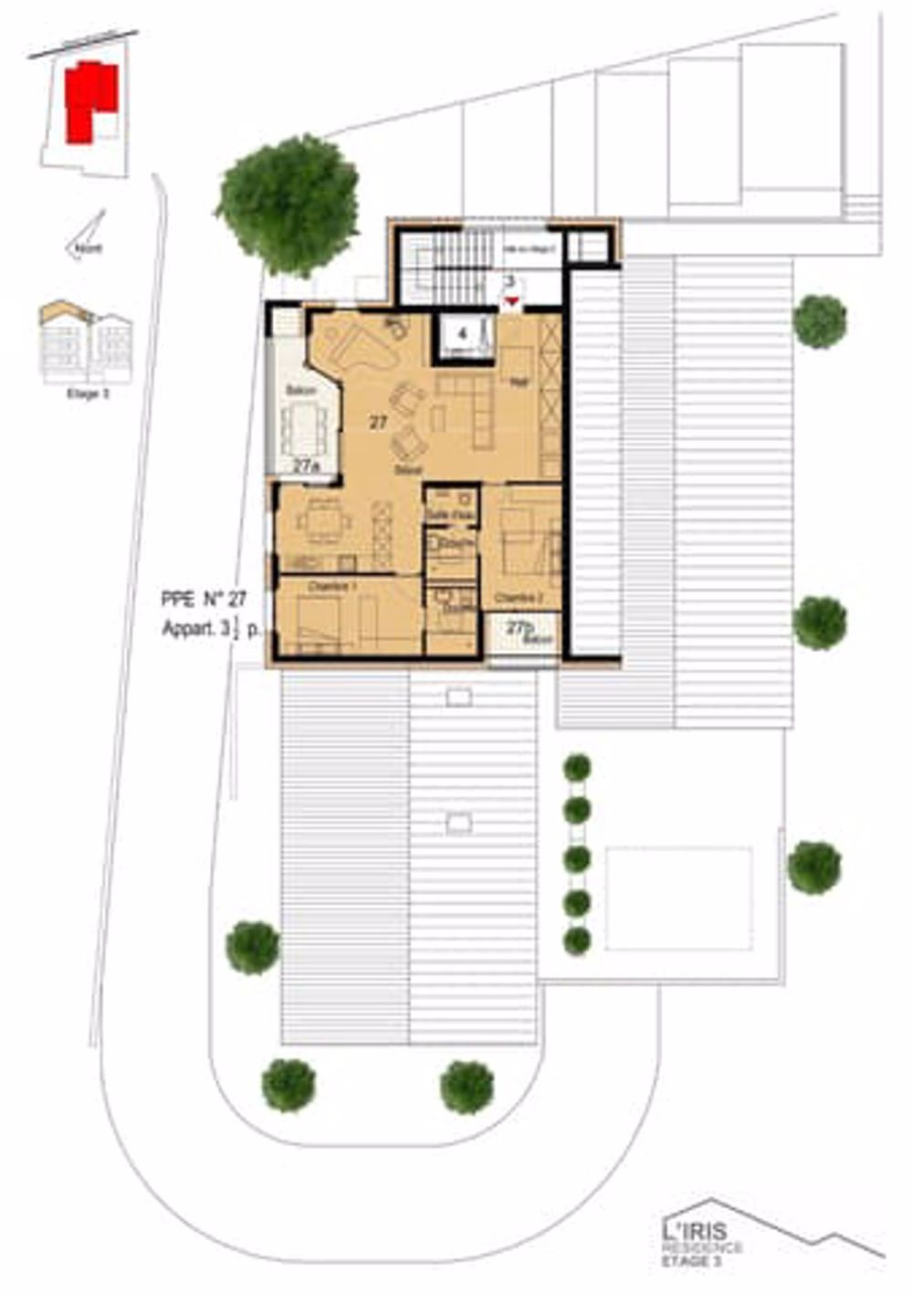 Nouvelle résidence "L'Iris" de 11 appartements - 3ème étage