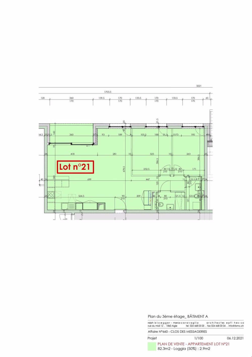 Appartement de 3,5 pièces au 3ème étage (appt n°33) - Bild 9