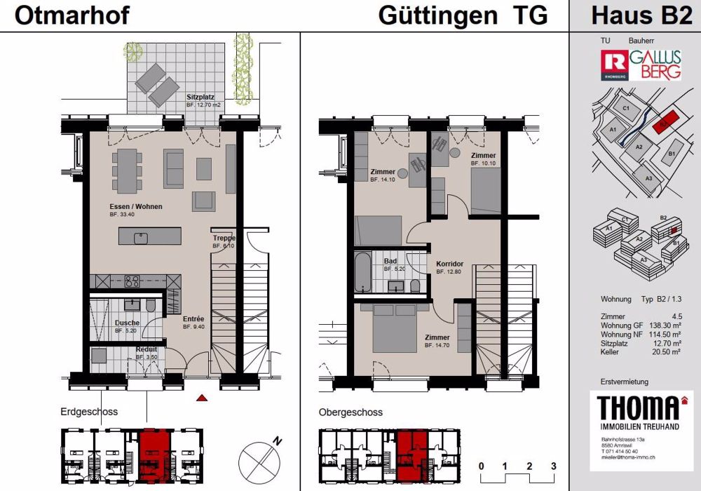 ERSTBEZUG - 4.5-Zi-Maisonette-Wohnungen mit EFH-Charakter - B2_1.3