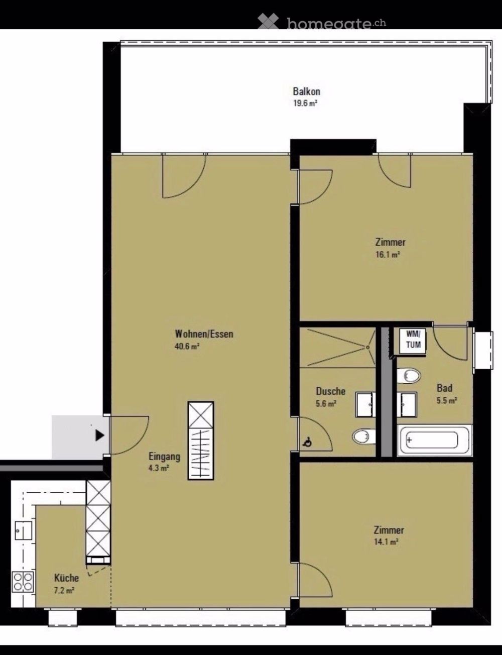 Moderne 3.5-Zimmer-Wohnung mit Balkon und schöner Aussicht in Luzern - Bild 5
