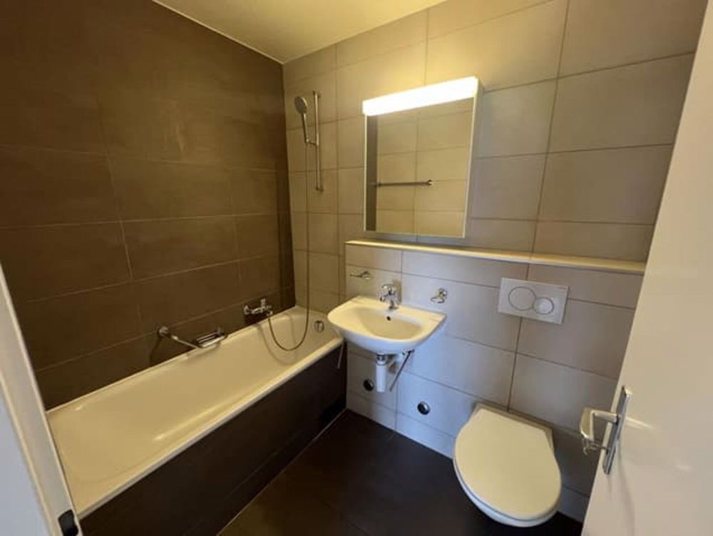 Appartement de 3 pièces partiellement rénové - premier loyer offert - Salle de bain