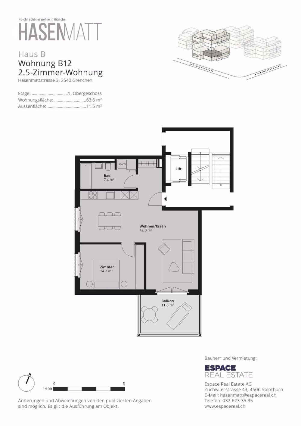 Erstvermietung – 2.5-Zimmerwohnung – Neubauprojekt HASENMATT - Bild 6