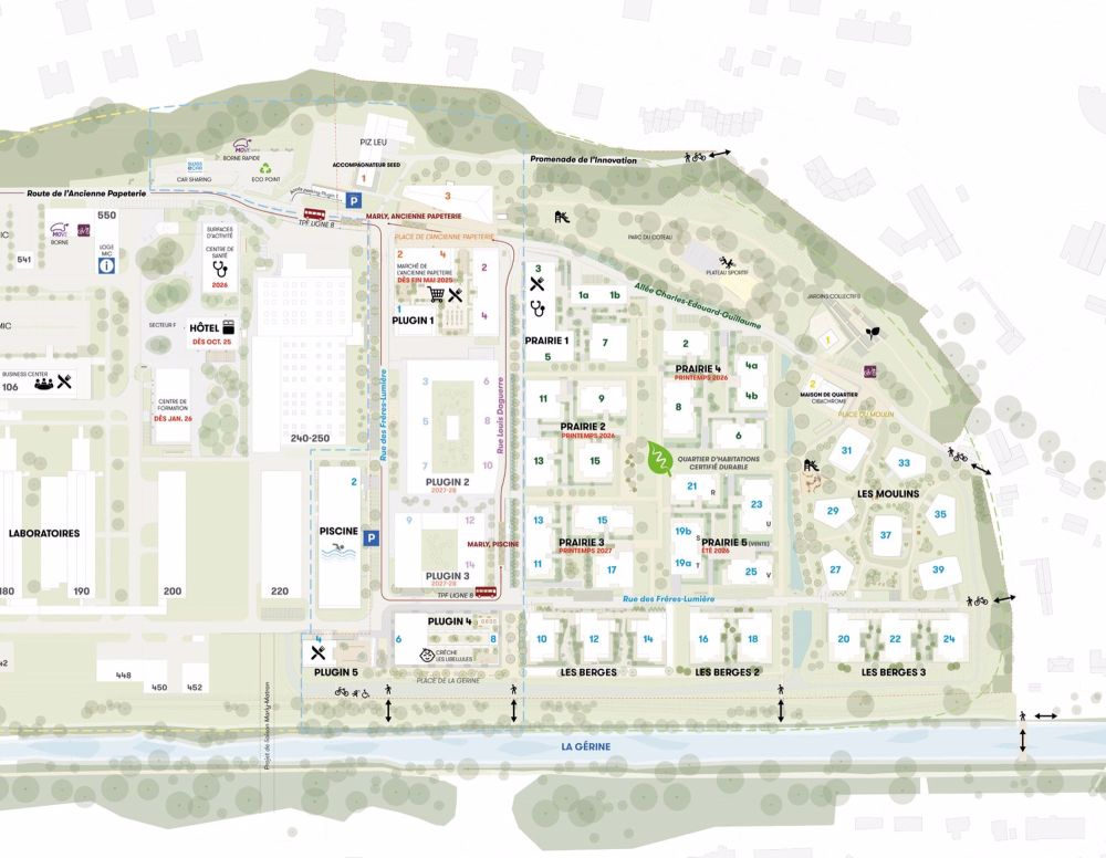Neue Wohnungen mit 5.5 Zimmern - Plan du quartier