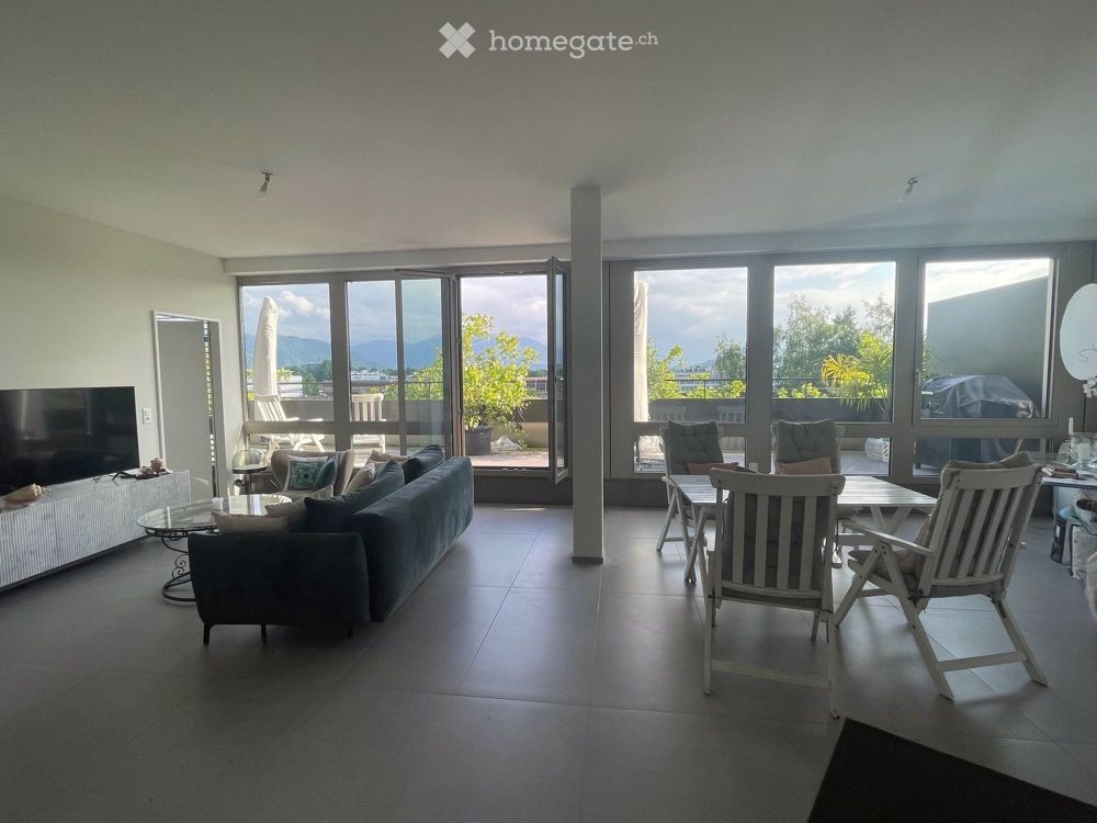 Helle und praktisch neue 2.5-Zimmer-Terrassenwohnung mit wunderbarer Aussicht auf die Rigi und Alpen - Bild 1