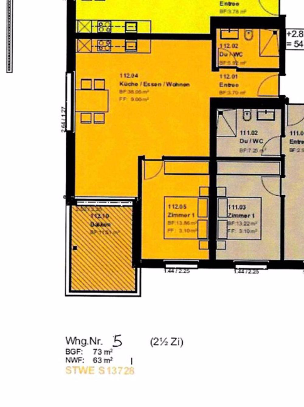 Erstbezug 2.5-Zimmer Neubauwohnung im 1. OG WHG5 - 7