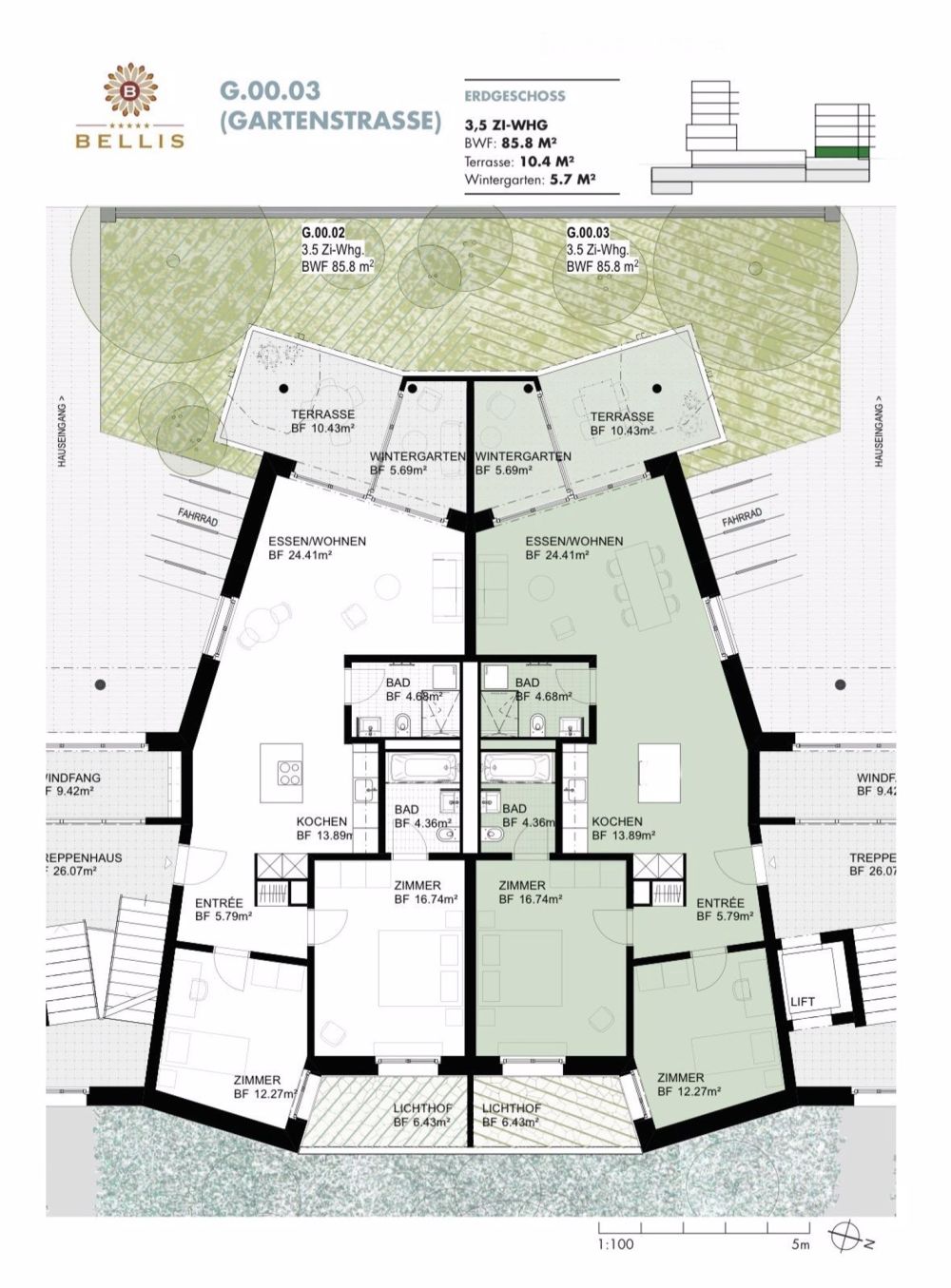 3,5-Zimmer-Neubauwohnung – 1 Minute vom Bahnhof Effretikon / Mit Garten und Wintergarten - Bild 4