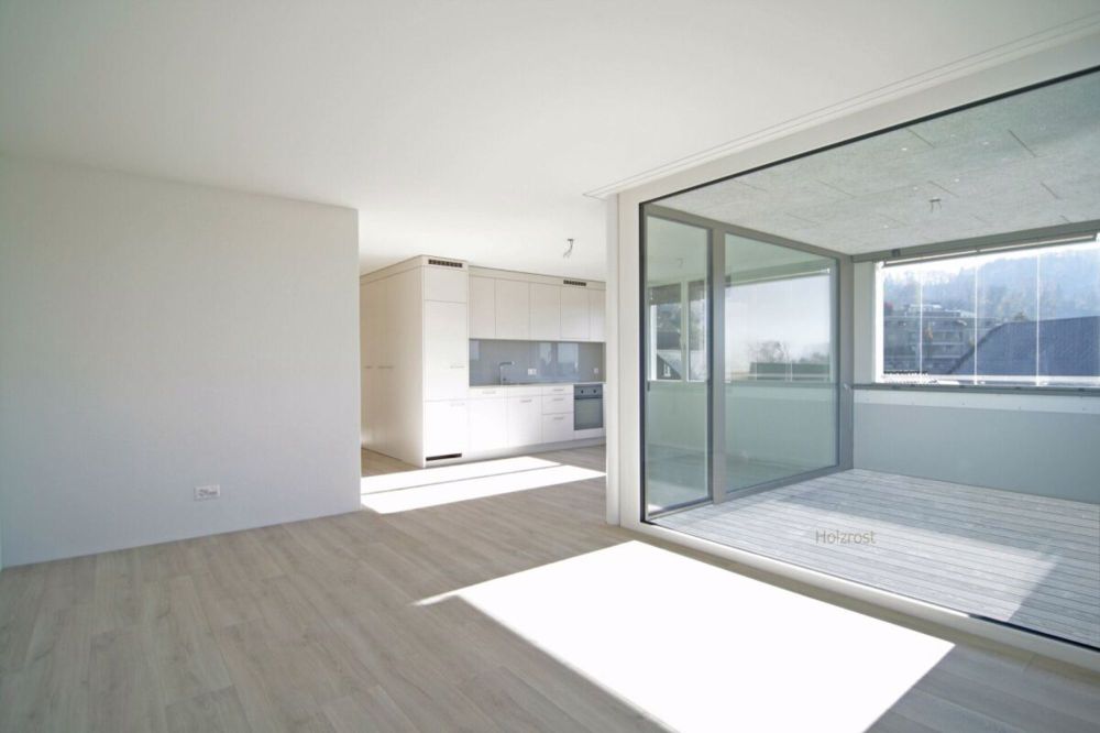 Neubau: 3.5-Zimmerwohnung A13 / altersgerechtes Wohnen in Benken - Wohnen / Küche / Loggia