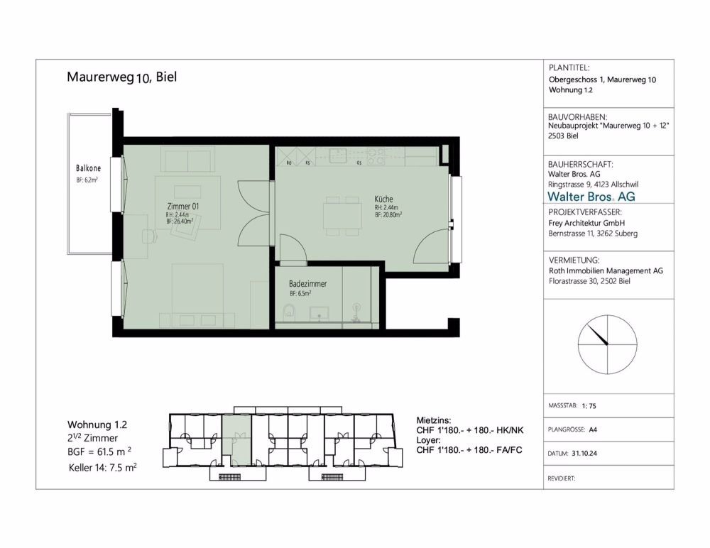 Erstvermietung – Neubauprojekt Loft-Wohnungen, 61.5m2 BGF - Bild 11