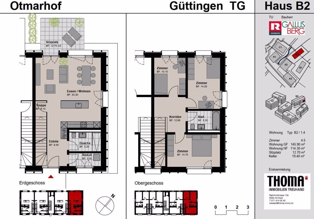 ERSTBEZUG - 4.5-Zi-Maisonette-Wohnungen mit EFH-Charakter - B2_1.4