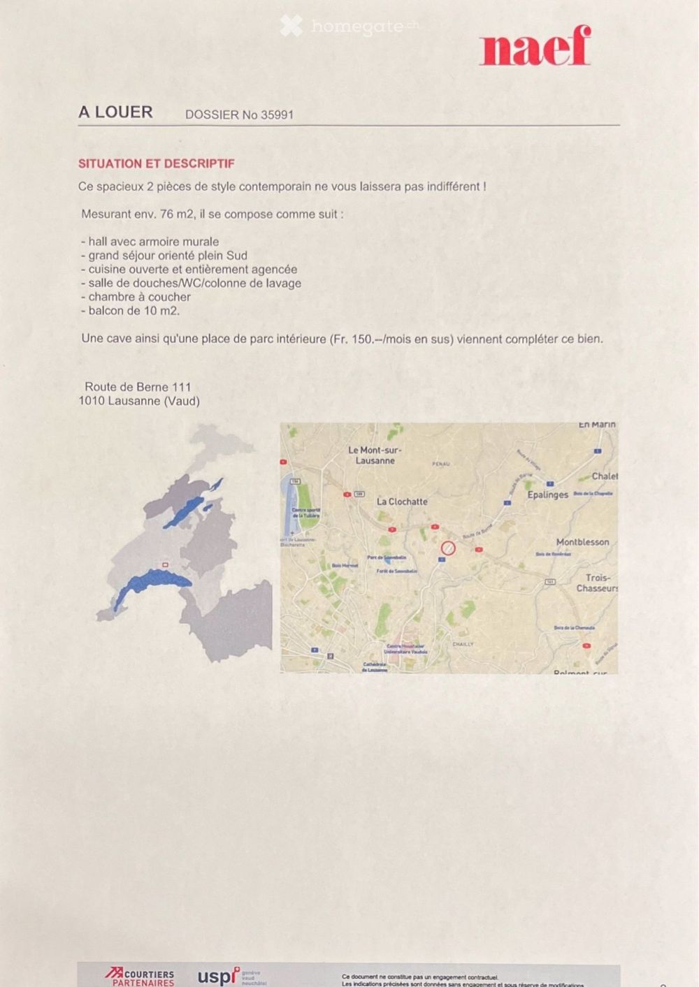 Modern 76m2 Apt with Lake View / Un bel appartement 2,5 pièces disponible à 01.10.2025 ou à convenir - Bild 2