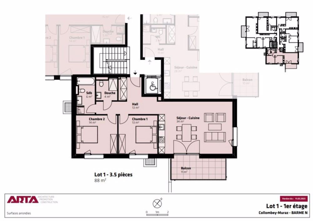 07563 - Appartement 3.5 pièces - Ch. de la Barme 7 - Collombey - plan