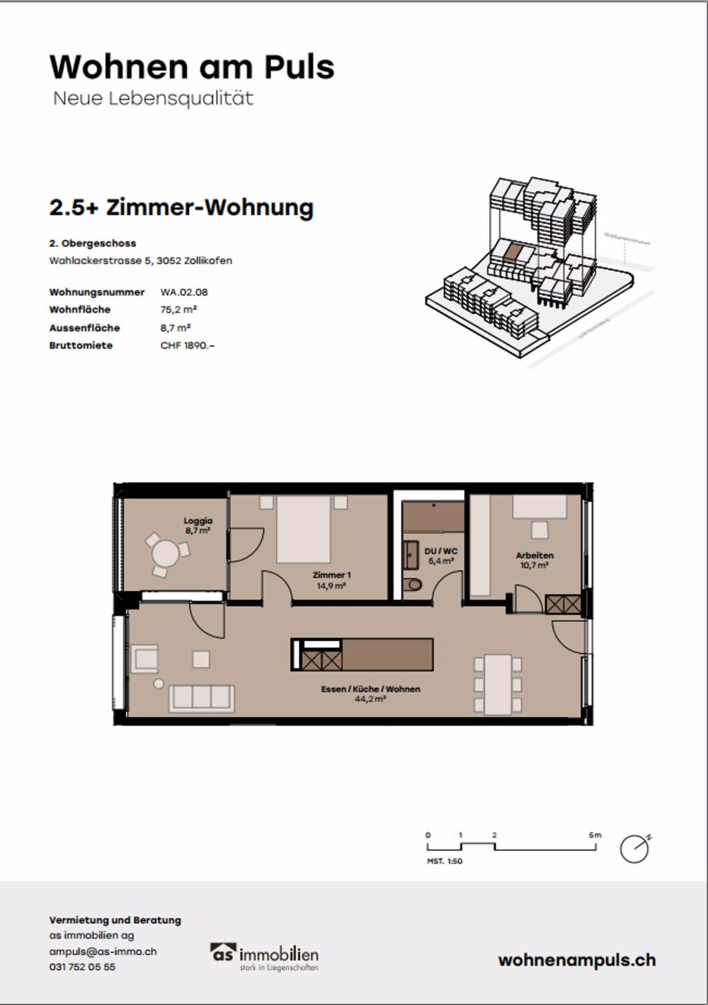 Topmoderne Wohnung in Zollikofen - Bild 8