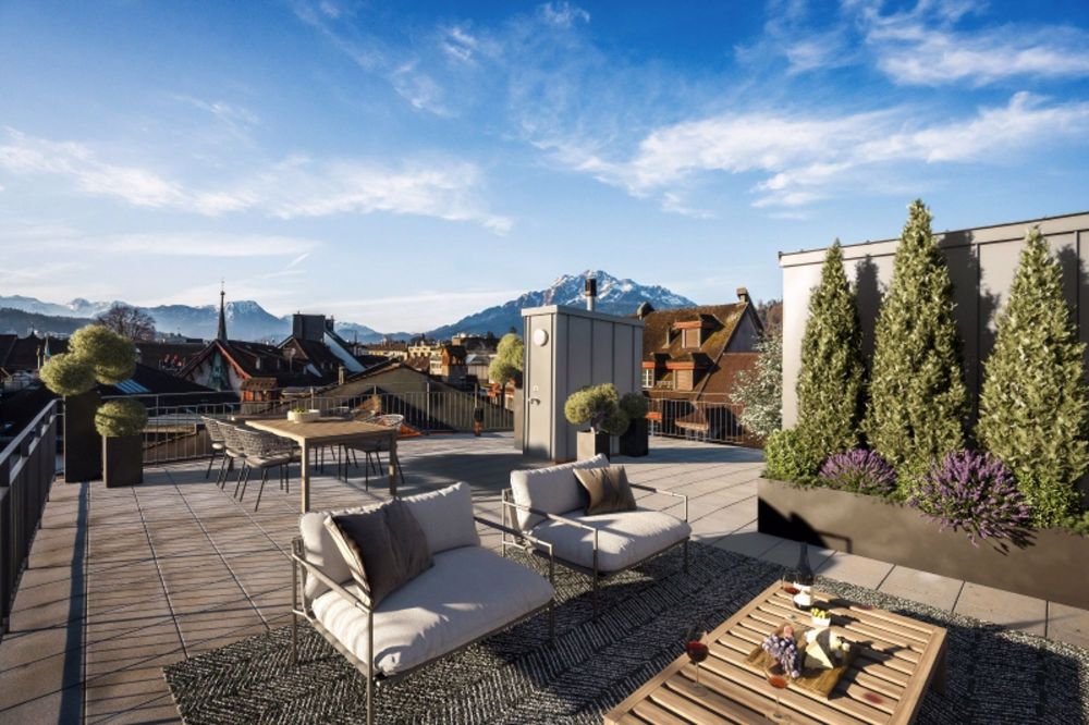 ERSTVERMIETUNG: Exklusive Attikawohnung mit 76 m² eigener Dachterrasse und 360° Panoramablick - Terrasse