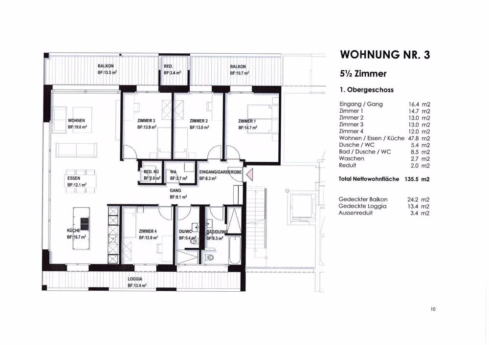 Vier moderne Neubauwohnungen (3.5 und 5.5 Zimmer Wohnungen) - Bild 4