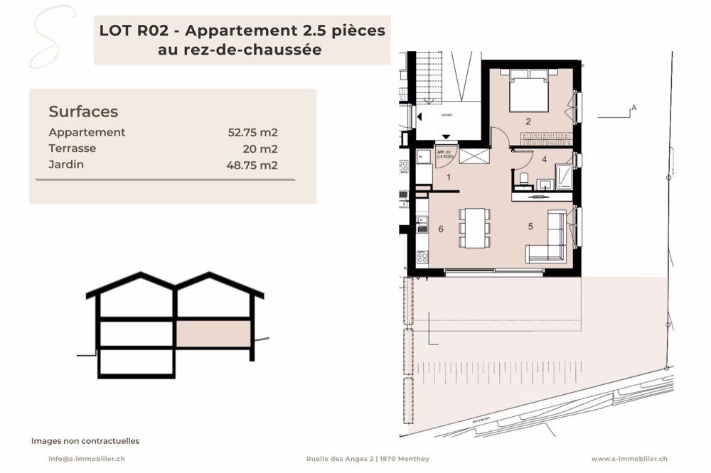 Nouvelle construction - Appartement 2.5 pièces en rez-de-chaussée avec terrasse et jardin - Bild 2