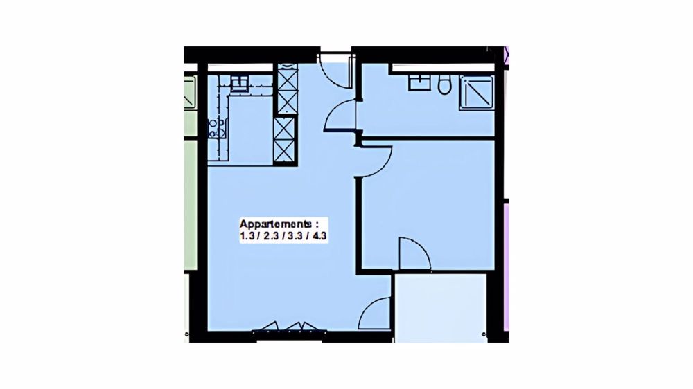 Appartement moderne de 2.5 pièces, idéalement situé à Bulle - Plan Aménagement