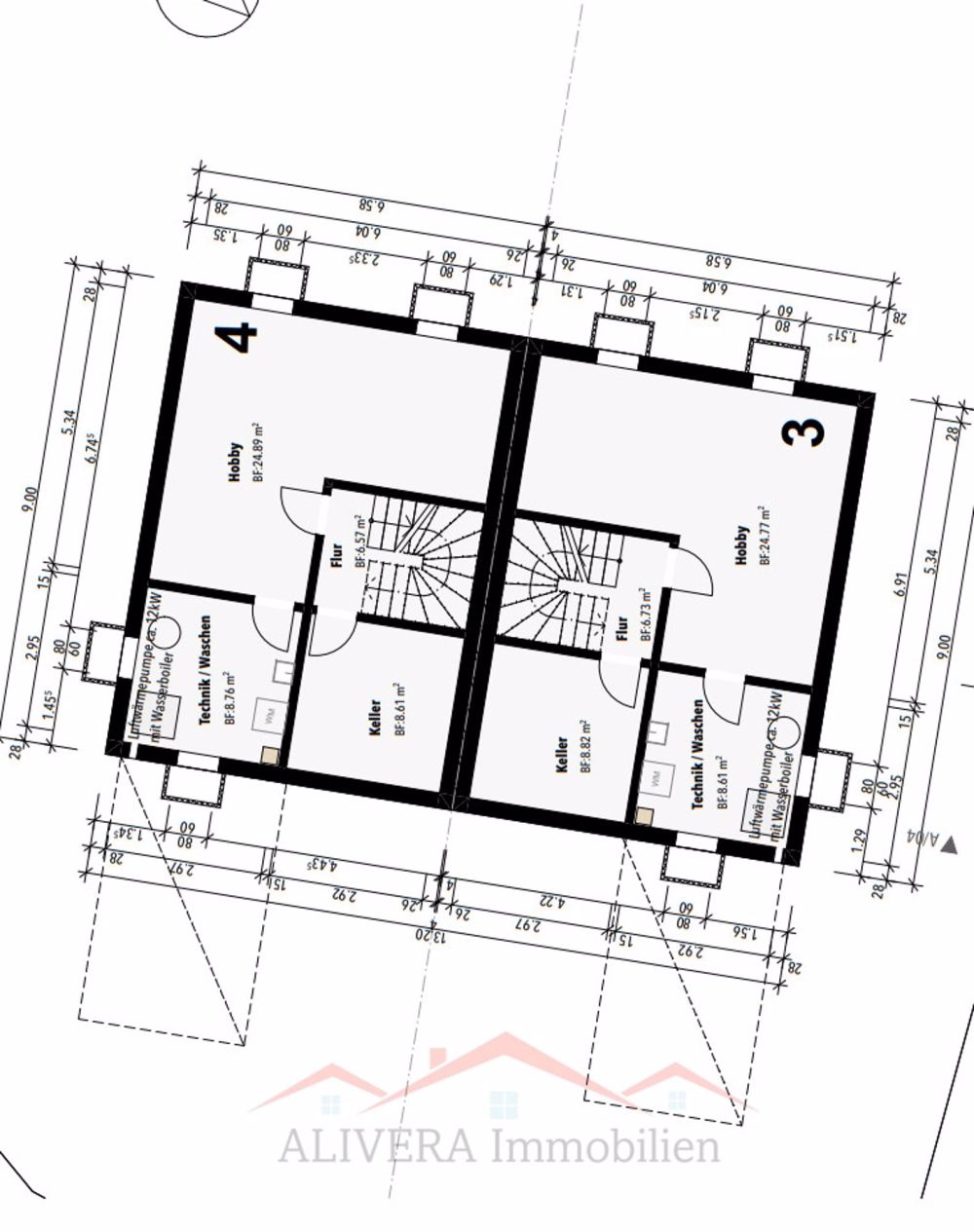 Modernes Neubauprojekt: Doppeleinfamilienhäuser in 4254 Kleinlützel, K - UG